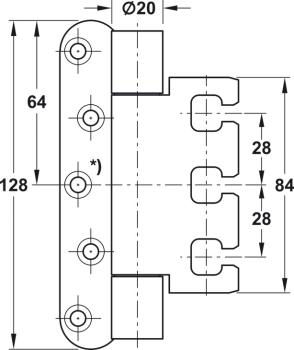 Preview: Objekttürband schwarz beschichtet VX 7939/120 für gefälzte Objekttüren bis 120 kg Simonswerk